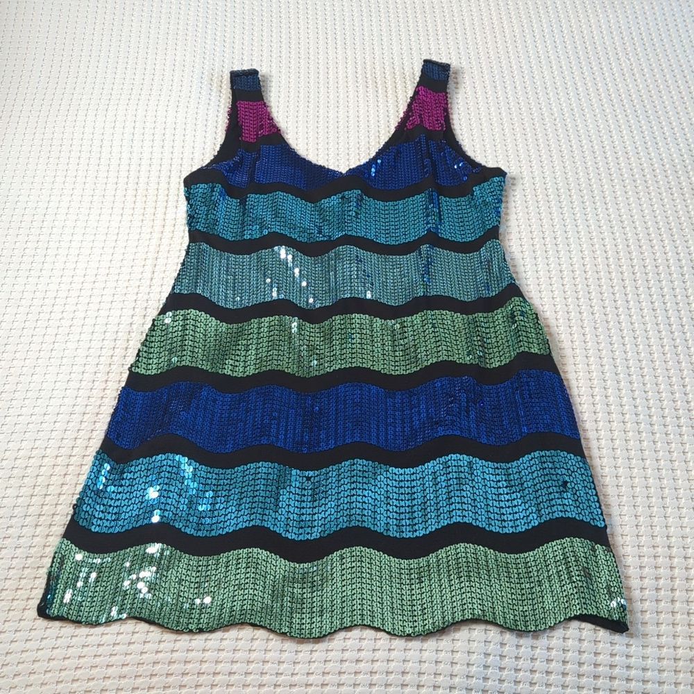 Charlotte Russe Sequin Metallic Mini Party Dress Size L